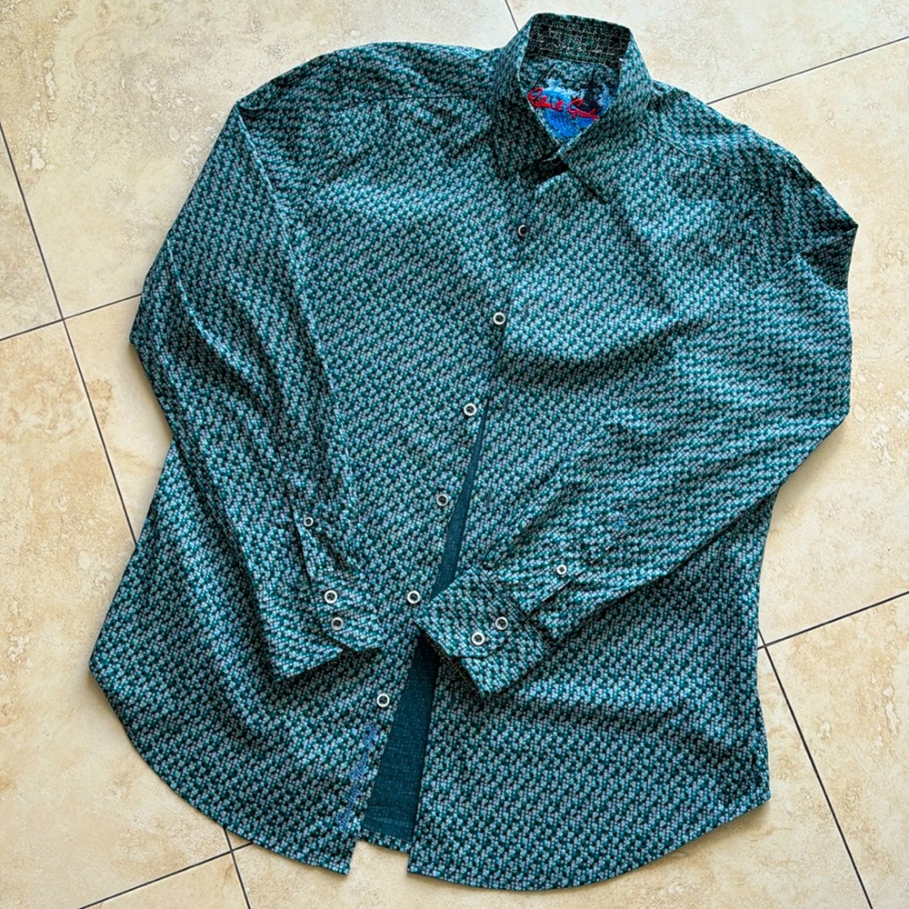 Robert Graham Classic Fit Size Medium Printed Long Sleeve Dress Shirt